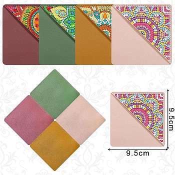 DIY Diamond Painting Bookmark Kits, with Resin Rhinestones, Diamond Sticky Pen, Tray Plate and Glue Clay, Mixed Color, 95x95mm