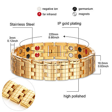 SHEGRACE Stainless Steel Watch Band Bracelets(JB648B)-4