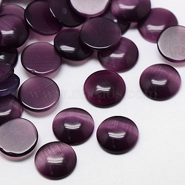 Purple Half Round Glass Cabochons