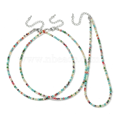 Faceted Rondelle Glass Beaded Necklace for Women(NJEW-M208-01E)-2