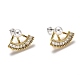 Brass Micro Pave Clear Cubic Zirconia Front Back Stud Earrings(EJEW-H123-04G)-1