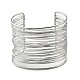 304 Stainless Steel Multi Line Cuff Bangles(BJEW-E079-01P)-1