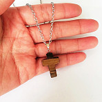 Synthetic Tiger Eye Cross Pendant Necklace, Alloy Cable Chain Necklaces for Women, Platinum, 20.47 inch(52cm)(FS-WGC9DE4-04-1)