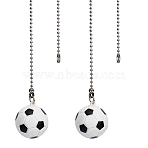Plastic Pendant Decoration, with Brass Ball Chain, Football, White, 360mm(HJEW-WH0008-30P)