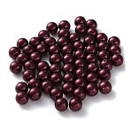 Plastic Imitation Pearl Beads, Round, Dark Red, 8x7.5mm, Hole: 1.2mm(FIND-M059-01C-02)