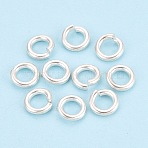 925 Sterling Silver Open Jump Rings, Round, Silver, 7x1.5mm, Inner Diameter: 4mm, 15 Gauge(STER-N017-30E-S)