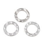 304 Stainless Steel Linking Rings, Textured Flat Ring, Stainless Steel Color, 15x1.5mm, Inner Diameter: 10mm(STAS-G344-14P)