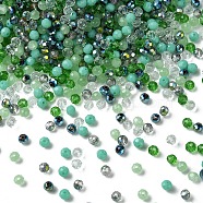 Glass Beads, Mixed Style, Faceted Rondelle, Lime Green, 4x3.5mm, Hole: 1mm, about 500pcs/bag(GLAA-YW0003-39H)