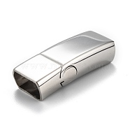 316 Surgical Stainless Steel Magnetic Clasps with Glue-in Ends, Rectangle, Stainless Steel Color, 33x13x8mm, Hole: 6x11mm(STAS-F269-02P)