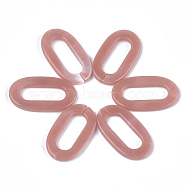 Acrylic Linking Rings, Quick Link Connectors, For Jewelry Chains Making, Imitation Gemstone Style, Oval, Rosy Brown, 36.5x21x3.5mm, Hole: 24.5x8.5mm, about: 290pcs/500g(OACR-S021-30A)