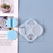 Flower Straw Topper Silicone Molds Decoration, Straw Attachments Epoxy Resin Casting Molds, For DIY Craft Making Supplies, White, 90x100x9mm, Inner Size: 19~48x41~45mm(DIY-J003-06)