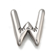 304 Stainless Steel Pendants, Letter Charm, Anti-Tarnish, Letter W, 21x19x5.5mm, Hole: 3.4x2mm(STAS-S166-01P-23)