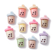 Resin Imitation Food Deocden Cabochons, Bubble Tea, Mixed Color, 15x10.5x6.5mm(RESI-K034-03)