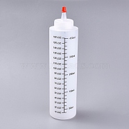 Polyethylene(PE) Squeeze Bottles, with Scale & Red Tip Cap, for Ketchup, Sauces, Paint and More, White, 23.8x5.8cm, Capacity: 450ml(X-AJEW-WH0114-60)