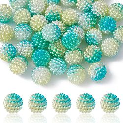 Imitation Pearl Acrylic Beads, Berry Beads, Combined Beads, Round, Champagne Yellow, 12mm, Hole: 1mm(OACR-FS0001-42C)