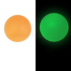 Luminous Food Grade Silicone Beads, Chewing Beads For Teethers, DIY Nursing Necklaces Making, Round, Orange, 15mm(PW-WG61784-03)