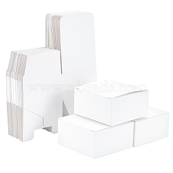 Paper Box, Jewelry Box, Square, White, 8x8x4cm(CON-WH0080-35A)