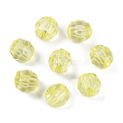 Transparent Acrylic Beads, Faceted, Cone, Champagne Yellow, 6mm, Hole: 1.2mm, 4545pcs/500g(OACR-Q015-03H)