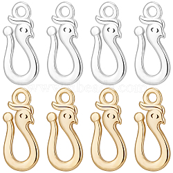 20Pcs 2 Colors Brass Pendants, Snake Charm, Mixed Color, 15x6.5x1.5mm, Hole: 1.4mm, 10pcs/color(KK-BBC0011-11)