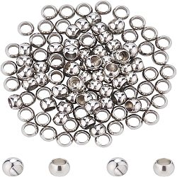 Unicraftale 100Pcs 304 Stainless Steel Beads, Rondelle, Stainless Steel Color, 4x2.6mm, Hole: 2.5mm(STAS-UN0025-47)