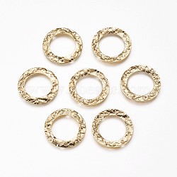Brass Links connectors, Long-Lasting Plated, Nickel Free, Ring, Real 18K Gold Plated, 21x0.4mm, Hole: 1.2mm(KK-F778-21G-NF)