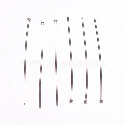 304 Stainless Steel Flat Head Pins, Stainless Steel Color, 12x0.5mm, 24 Gauge, Head: 1mm(STAS-H358-01A)