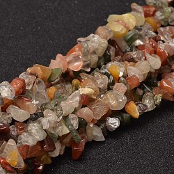 Chip Natural Rutilated Quartz Bead Strands, 5~14x5~10mm, Hole: 1mm, 32 inch(G-L454-08)