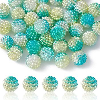Imitation Pearl Acrylic Beads, Berry Beads, Combined Beads, Round, Champagne Yellow, 12mm, Hole: 1mm