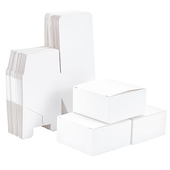 Paper Box, Jewelry Box, Square, White, 8x8x4cm