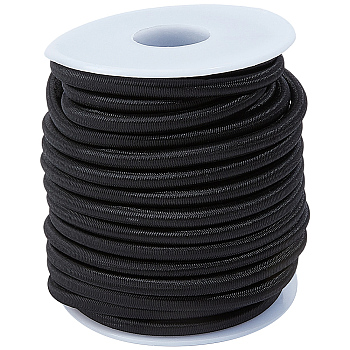 10M Elastic Cords, Round, Black, 5.5mm
