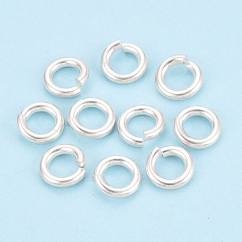 925 Sterling Silver Open Jump Rings, Round, Silver, 7x1.5mm, Inner Diameter: 4mm, 15 Gauge