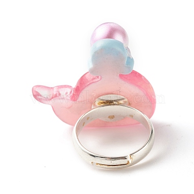 Resin 3D Whale Adjustable Ring(RJEW-JR00428-07)-5