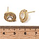 Brass Micro Pave Cubic Zirconia Stud Earrings(EJEW-G471-05G)-7