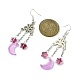 4 Pairs 4 Colors Glass Moon with Star Long Drop Earrings(EJEW-TA00276)-2
