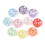 Transparent Acrylic Beads, AB Color Plated, Flower, Mixed Color, 16x7mm, Hole: 2.2mm, about 510pcs/500g(OACR-N150-23)