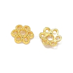 Alloy Bead Caps, Long-Lasting Plated, Rack Plating, Flower, Golden, 6x1.5mm, Hole: 1.5mm(FIND-G110-01A-G)