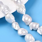 Natural Baroque Pearl Keshi Pearl Beads Strands, Cultured Freshwater Pearl, Teardrop, Creamy White, 15~20x13~17x11~13.5mm, Hole: 0.6mm, about 23pcs/strand, 15.75''(40cm)(PEAR-ZX007-06)