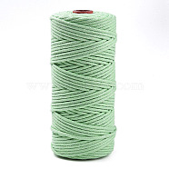 Cotton String Threads, Macrame Cord, Decorative String Threads, for DIY Crafts, Gift Wrapping and Jewelry Making, Pale Green, 3mm, about 109.36 Yards(100m)/Roll.(OCOR-T001-02-29)