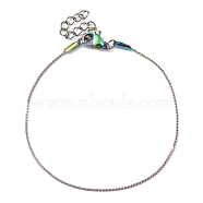 Ion Plating(IP) 304 Stainless Steel Serpentine Chain Bracelets, Rainbow Color, 6-3/4 inch(17cm)(BJEW-D020-01RC)