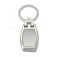 Zinc Alloy Keychain, with Iron Key Rings, Platinum, 84mm, Pendant: 56x27.5x4mm(KEYC-F026-01P)