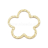 304 Stainless Steel Textured Linking Rings, Real 18K Gold Plated, Flower, 29x30x1mm, Inner Diameter: 22x26mm(STAS-Z091-07G-03)