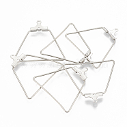 304 Stainless Steel Wire Pendants, Hoop Earring Findings, Trapezoid, Stainless Steel Color, 24 Gauge, 26~26.5x27~28x0.5mm, Hole: 1mm(STAS-S103-01)