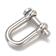 304 Stainless Steel D-Ring Anchor Shackle Clasps, Stainless Steel Color, 33.5x28x10mm(STAS-H142-04A-P)