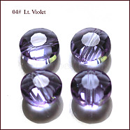 Imitation Austrian Crystal Beads, Grade AAA, Faceted, Flat Round, Lilac, 6x3.5mm, Hole: 0.7~0.9mm(SWAR-F065-6mm-04)