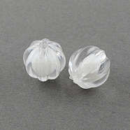 Transparent Acrylic Beads, Bead in Bead, Round, Pumpkin, Clear, 8mm, Hole: 2mm, about 2150pcs/500g(TACR-S089-8mm-01)