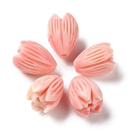 Synthetic Shell Dyed Beads, Flower, Misty Rose, 11x8mm, Hole: 1.4mm(SHEL-K007-07)