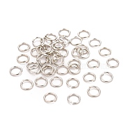 Brass Jump Rings, Open Jump Rings, with Smooth Joining Ends, Cadmium Free & Nickel Free & Lead Free, Platinum, 7x1mm, 18 Gauge, Inner Diameter: 5mm, Hole: 5mm, about 4166pcs/500g(KK-M165-7mm-01P-NR)