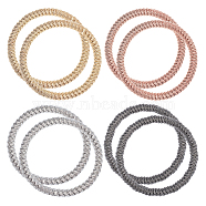 8Pcs 4 Colors Steel Wire Wrap Chain Stretch Bracelets Set, Guitar String Coil Bracelets for Women, Mixed Color, Inner Diameter: 2-3/8 inch(5.9cm), 2Pcs/color(BJEW-BC0001-21)