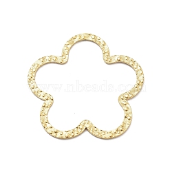 304 Stainless Steel Textured Linking Rings, Real 18K Gold Plated, Flower, 29x30x1mm, Inner Diameter: 22x26mm(STAS-Z091-07G-03)