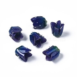 Plastic Beads, Flower, Prussian Blue, 13~15x13.5~15x13.5~15mm, Hole: 0.8mm(KY-N015-0.7A)